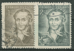 Tschechoslowakei 1952 Schriftsteller Frantisek Celakovsky 753/54 Gestempelt - Gebraucht