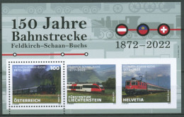 Österreich 2022 Bahnstrecke Feldkirch-Schann-Buchs Block 137 Postfrisch (C63219) - Blocks & Kleinbögen