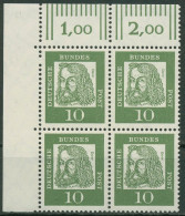 Bund 1961 Bedeutende Deutsche 350 Y W OR 4er-Block Ecke 1 Postfrisch - Ongebruikt