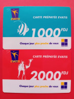 DJIBOUTI TELECOM PREPAID EVATIS 1000 And 2000 FDJ Valid 06/01/2017 Used (BA40623 - Dschibuti