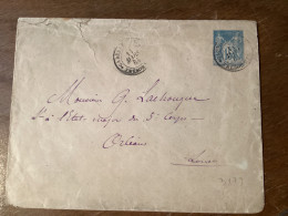 Gabès (Tunisie) Trésor Et Postes 1884 Sur Entier Postal - Brieven En Documenten