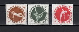 Japan 1961 Olympic Games Tokyo, Wrestling, Athletics, Javelin Set Of 3 MNH - Verano 1964: Tokio