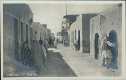 Ae716 Cartolina Cpa Coloniale  Ex Colonie Libia Tripoli Una Via - Other & Unclassified
