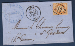 Cérès N° 38 Sur Lettre D'Auch - 1870 Asedio De Paris