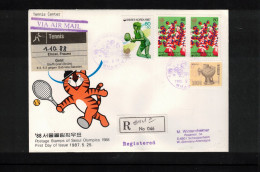 South Korea 1988 Olympic Games Seoul - Tennis Center - Tennis Women Single Interesting Registered Letter - Zomer 1988: Seoel