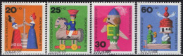 GERMANY(1971) Wooden Toys. Set Of 4 With MUSTER (specimen) Overprint. Scott No B476-9. - Other & Unclassified