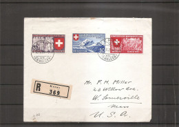 Suisse ( Lettre Recommandée De 1939 De Kerns Vers Les USA - Voir Vignette Privée Au Verso) à Voir) - Cartas & Documentos