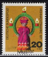 GERMANY(1971) Angel With Lights. MUSTER (specimen) Overprint. Scott No B480. - Other & Unclassified