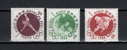 Japan 1962 Olympic Games Tokyo, Gymnastics, Waterball, Judo Set Of 3 MNH - Verano 1964: Tokio