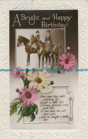R110319 Greeting Postcard. A Bright And Happy Birthday. Men On The Horses. Flowe - Welt