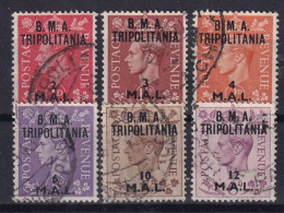 BRITISH OCCUPATION OF TRIPOLITANIA 1948 - Canceled - Sc# 2, 3, 4, 6, 7, 8 - Tripolitania