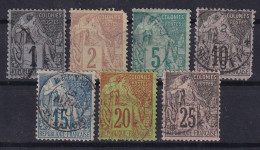 COLONIES FRANCAISES 1881 - Canceled - YT 46, 47, 49, 50, 51, 52, 53 - Alphee Dubois