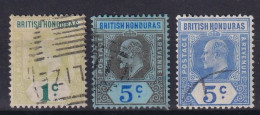BRITISH HONDURAS 1905/09 - Canceled - Sc# 62, 64, 73 - Brits-Honduras (...-1970)