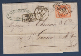 Napoléon N° 23  Sur Lettre De Toulouse - 1862 Napoleon III