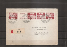 Suisse ( Lettre Recommandée De 1950 De Kerns Vers Les USA - Vignette Privée Au Verso à Voir) - Storia Postale