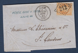 Napoléon N° 23  Sur Lettre D' Auch - 1862 Napoleone III