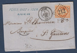 Napoléon N° 23  Sur Lettre D' Auch - 1862 Napoleone III