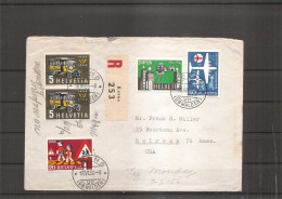 Suisse ( Lettre Recommandée De 1956 De Kerns Vers Les USA  à Voir) - Briefe U. Dokumente