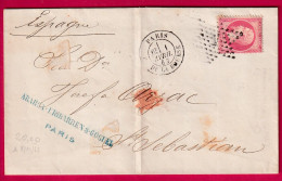 N°24 PARIS ETOILE 1 PL DE LA BOURSE POUR SAN SEBASTIAN ESPAGNE LETTRE - 1849-1876: Klassik