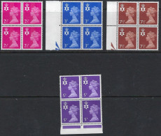 Northern Ireland 1972 Decimal Currency 4 Values In Blocks Of 4 UMM - Irlanda Del Nord