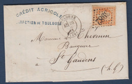 Napoléon N° 23  Sur Lettre De Toulouse - 1862 Napoléon III.