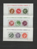 Japan 1964 Olympic Games Tokyo, Judo, Rowing, Basketball, Fencing, Football Soccer, Cycling Etc. Set Of 6 S/s MNH - Ete 1964: Tokyo