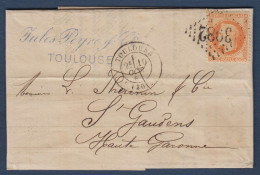 Napoléon N° 31  Sur Lettre De Toulouse - 1863-1870 Napoleon III Gelauwerd