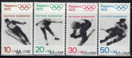 GERMANY(1971) Sapporo Olympics. Set Of 4 With MUSTER (specimen) Overprint. Scott No B471-5.. - Autres & Non Classés