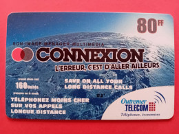 OUTREMER TELECOM Prepayee Pub CONNEXION 80FF Used (BA40623 - Antillen (Frans)