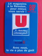 OUTREMER TELECOM Prepayee Magasin U Réunion 80F 160u  Used (BA40623 - Reunion