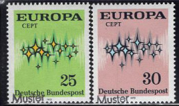 GERMANY(1972) Europa. Set Of 2 With MUSTER (specimen) Overprint. Scott No 1089-90. - Autres & Non Classés