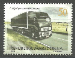 Macedonia 2014 Transportation Traffic Truck Long Vehicles, MNH - Macedonia Del Nord