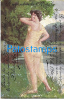 229293 ART ARTE LANDSCAPE WOMAN SEMI NUDE CIRCULATED TO ARGENTINA POSTAL POSTCARD - Unclassified