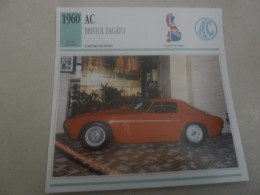 1960 - Voitures De Sport - Ac - Bristol Zagato - Moteur Six Cylindres - Grande-Bretagne - Fiche Technique - - Autres & Non Classés