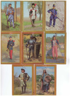 Lot 8 Plaques En Tole Images De France Les Costumes Militaires Bloch Potalux Gaulois Sans Culotte Grenadier Soldat 1870 - Militares