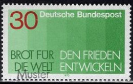 GERMANY(1972) Food For The World. MUSTER (specimen) Overprint. Scott No 1099. - Andere & Zonder Classificatie