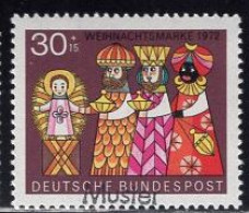 GERMANY(1972) Adoration Of The Magi. MUSTER (specimen) Overprint. Scott No B495. - Sonstige & Ohne Zuordnung