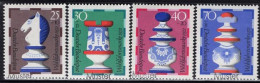 GERMANY(1972) Porcelain Chess Pieces. Set Of 4 With MUSTER (specimen) Overprint. Scott No B491-4. - Otros & Sin Clasificación