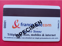 Carte France Telecom Agence Yonne Carte N°00001 SPECIMEN - Privilèges Migennes  (BA40623 - Beurskaarten