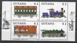 Guyana 1989 Trains Wagons Locomotives Railways Complete Set Mnh / ** - Guiana (1966-...)