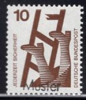 GERMANY(1972) Broken Ladder. MUSTER (specimen) Overprint. Accident Prevention. Scott No 1075. - Sonstige & Ohne Zuordnung