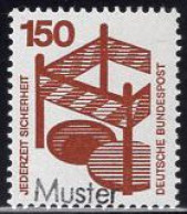 GERMANY(1972) Fenced-in Manhole. MUSTER (specimen) Overprint. Accident Prevention. Scott No 1085. - Altri & Non Classificati