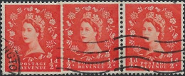 GB 1954 QEII Wilding 0.5d Wnk: Tudor Crown Inverted Horizontal Pr + Single From Booklets Used - Used Stamps