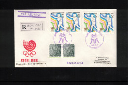 South Korea 1988 Olympic Games Seoul - Chamsil Boxing Sport Hall - Boxing  Interesting Registered Letter - Zomer 1988: Seoel