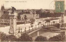 75. PARIS. LE PONT ALEXANDRE 3. ANIMATION. 1917. - Ponti