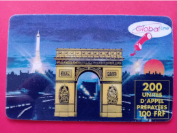 GLOBALLine Arc De Triomphe Tour Eiffel 100FR 200u Expire 31.08.1999 Used  (BA40623 - Sonstige & Ohne Zuordnung