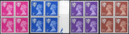 Scotland 1972 Decimal Currency Set Of 4 Values In Blocks Of 4. Fluorescent Paper  UMM - Ecosse