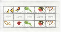 2006 New Zealand Personalised Greetings Stamps Flowers Wine Miniature Sheet Of 10 MNH  @ BELOW FACE VALUE - Nuevos