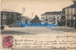 229302 GERMANY BAD PYRMONT BRUNNEN STREET CIRCULATED TO ARGENTINA POSTAL POSTCARD - Familles Royales