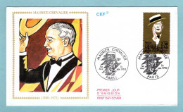 FDC France 1990 - Grands Noms De La Chanson Française - Maurice Chevalier - YT 2650 - Paris - 1990-1999